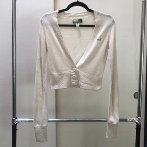 Hollister Deep V Cardigan in Cream